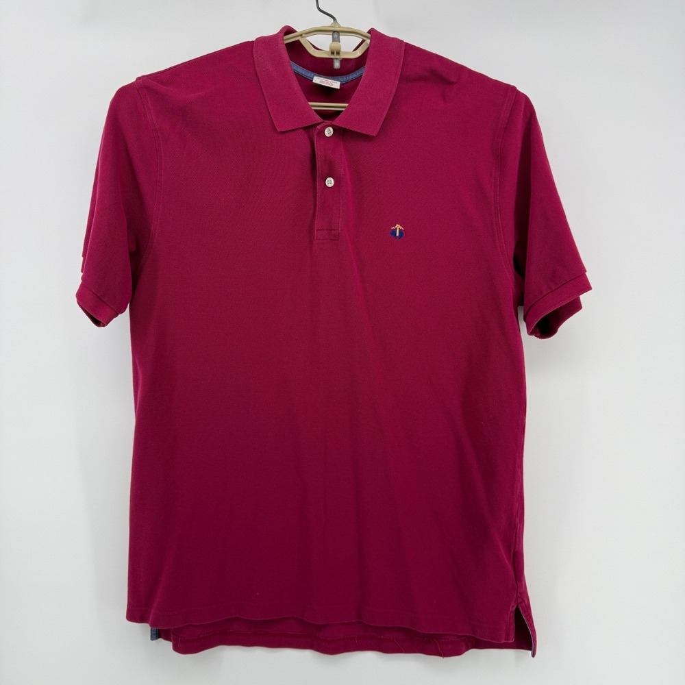 Brooks Brothers 346 Performance Polo Shirt Mens Large Berry Pink Cotton Pique - Picture 2 of 9
